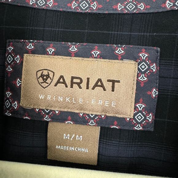 Ariat Mens Clayborne Button Front Shirt Size M Classic Fit Wrinkle Resist Plaid - Picture 2 of 12